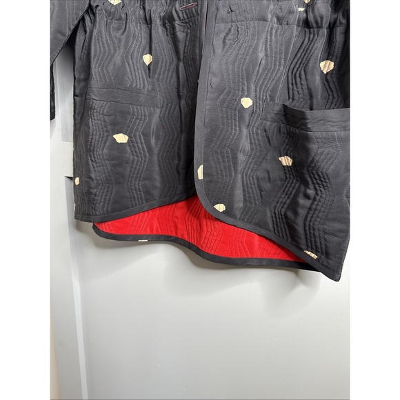 Vntg Womens Linda Allard For Ellen Tracy Petite Red/Black Silk Quilted Jacket - Picture 11 of 15
